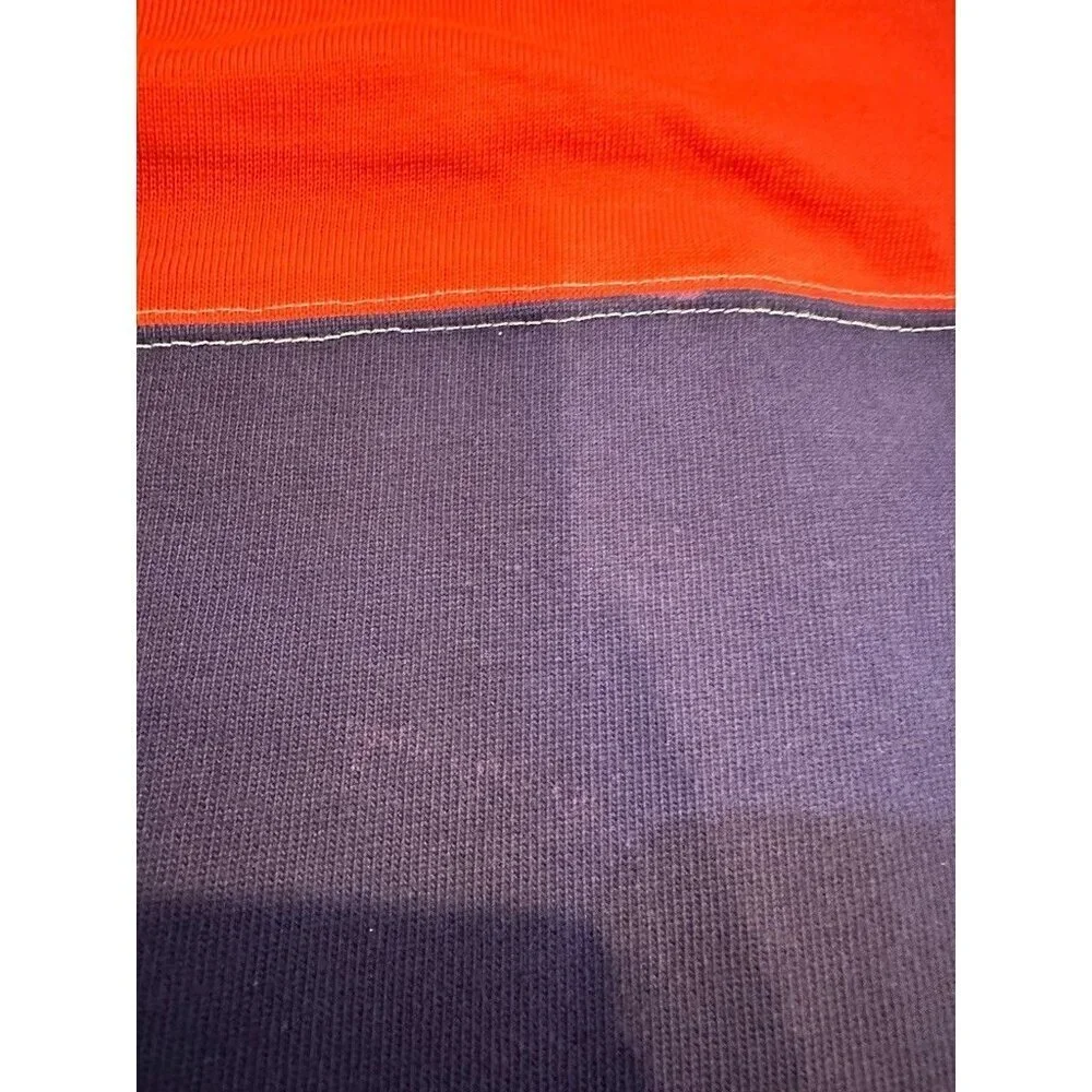 Vintage 1994 Polo Ralph Lauren Rugby Shirt Mens XL Orange Navy Stripe